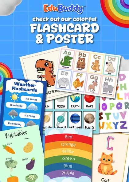 Contoh bahan EduBuddy: Flashcard & Poster